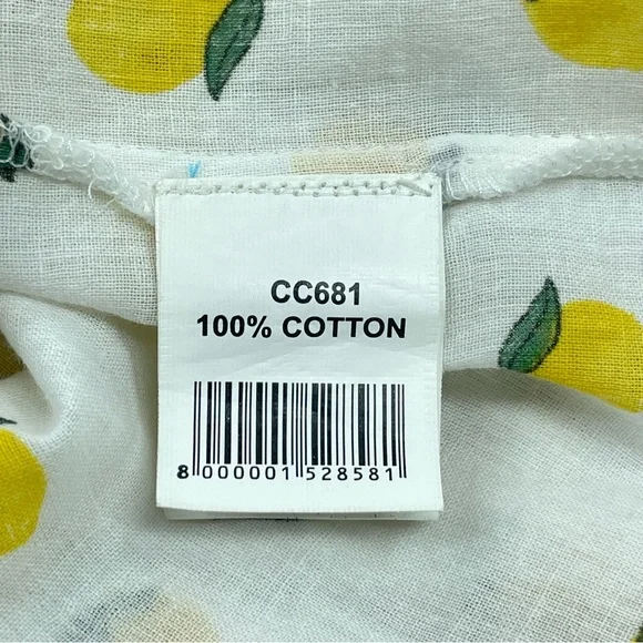 ANTICA SANTORIA Women's Tunic Blouse Long Sleeve Yellow Lemons Size Medium/Large - Picture 6 of 9